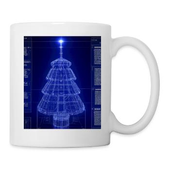 Weihnachten Weihnachtsbaum Schematic Blaupause - Tasse - Weiß - Rechts