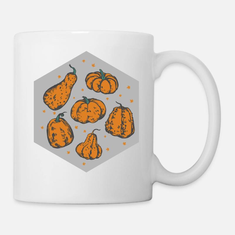 Halloween Thème Citrouilles mignonnes Hexagone Café - Mug blanc - blanc