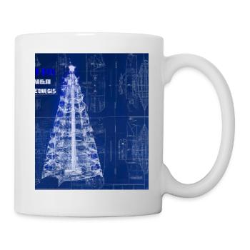 Weihnachten Weihnachtsbaum Schematic Blaupause - Tasse - Weiß - Rechts