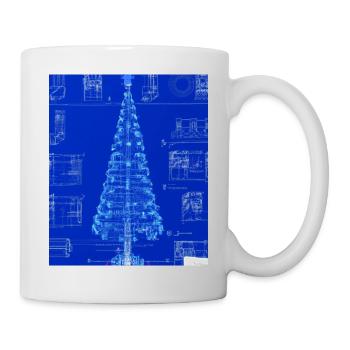 Weihnachten Weihnachtsbaum Schematic Blaupause - Tasse - Weiß - Rechts