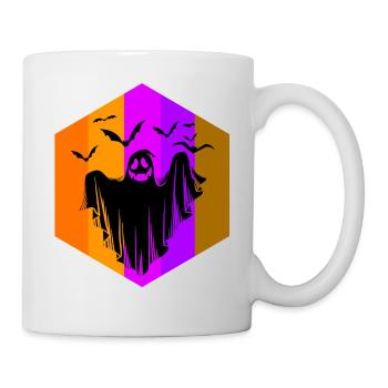 Halloween Theme Cute Ghost Bat Coffee Lover Mug - Mug - white - Right
