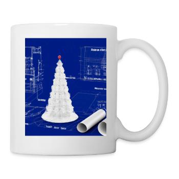 Weihnachten Weihnachtsbaum Schematic Blaupause - Tasse - Weiß - Rechts
