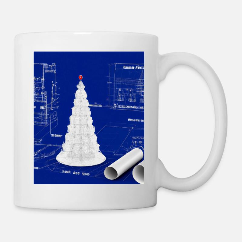 Weihnachten Weihnachtsbaum Schematic Blaupause - Tasse - Weiß