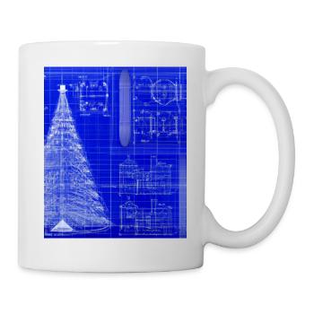 Weihnachten Weihnachtsbaum Schematic Blaupause - Tasse - Weiß - Rechts
