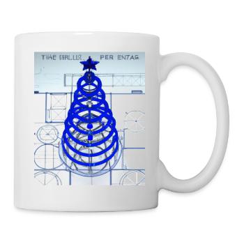 Weihnachten Weihnachtsbaum Schematic Blaupause - Tasse - Weiß - Rechts
