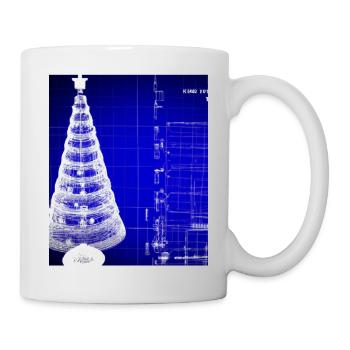 Christmas Christmas Tree Schematic Blueprint - Mug - white - Right