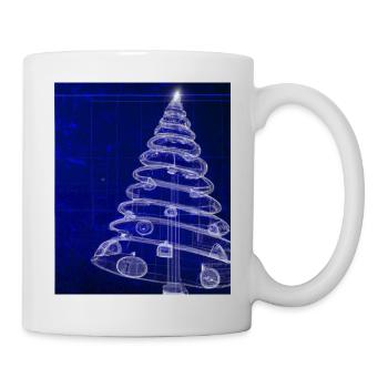 Weihnachten Weihnachtsbaum Schematic Blaupause - Tasse - Weiß - Rechts