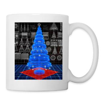 Christmas Christmas Tree Schematic Blueprint - Mug - white - Right