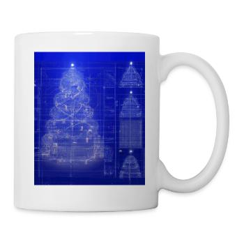 Weihnachten Weihnachtsbaum Schematic Blaupause - Tasse - Weiß - Rechts
