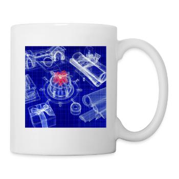 Weihnachten Weihnachtsbaum Schematic Blaupause - Tasse - Weiß - Rechts