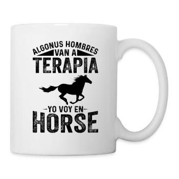 Algonus Men’s Therapy Je fais de l’équitation - Mug blanc - blanc - Droite