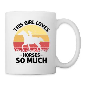 This girl loves horses so much Western culture - Mug - white - Right