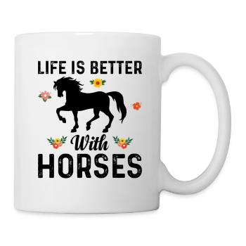 Life is better with horses Power Horse - Mug - white - Right