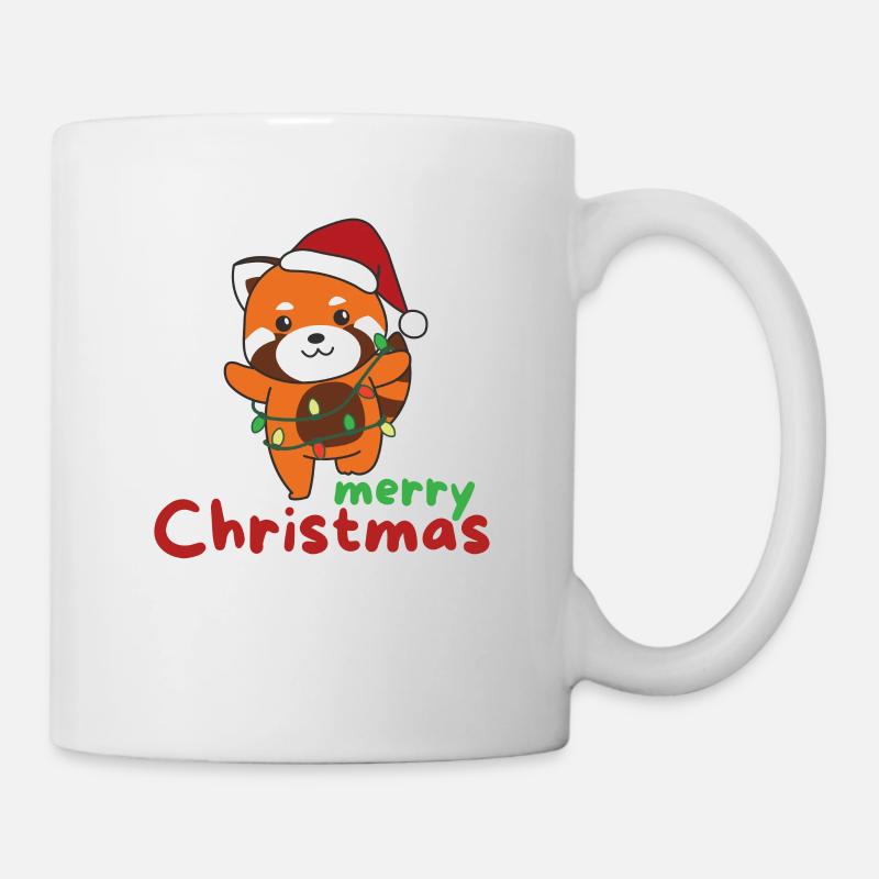 Rote Panda fröhliche Weihnachten Winter Rote Panda - Tasse - Weiß