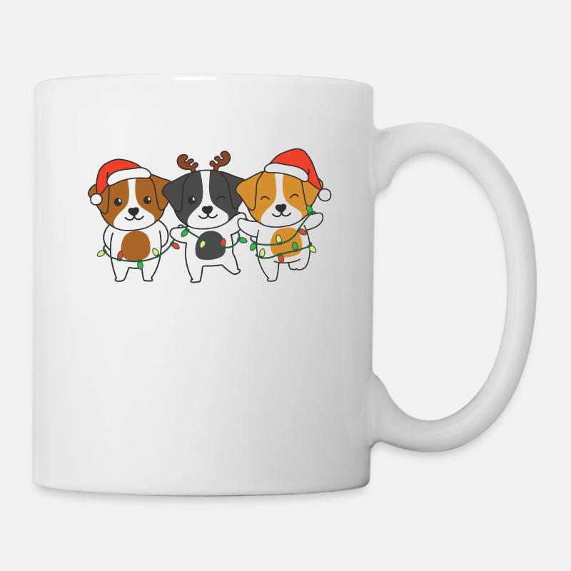 Jack Russell Noël Animal Chiens mignons - Mug blanc - blanc
