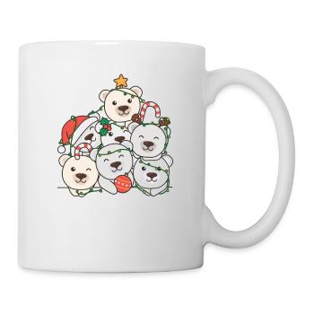 Arbre de Noël de l’ours polaire Drôle d’animal de Noël - Mug blanc - blanc - Droite