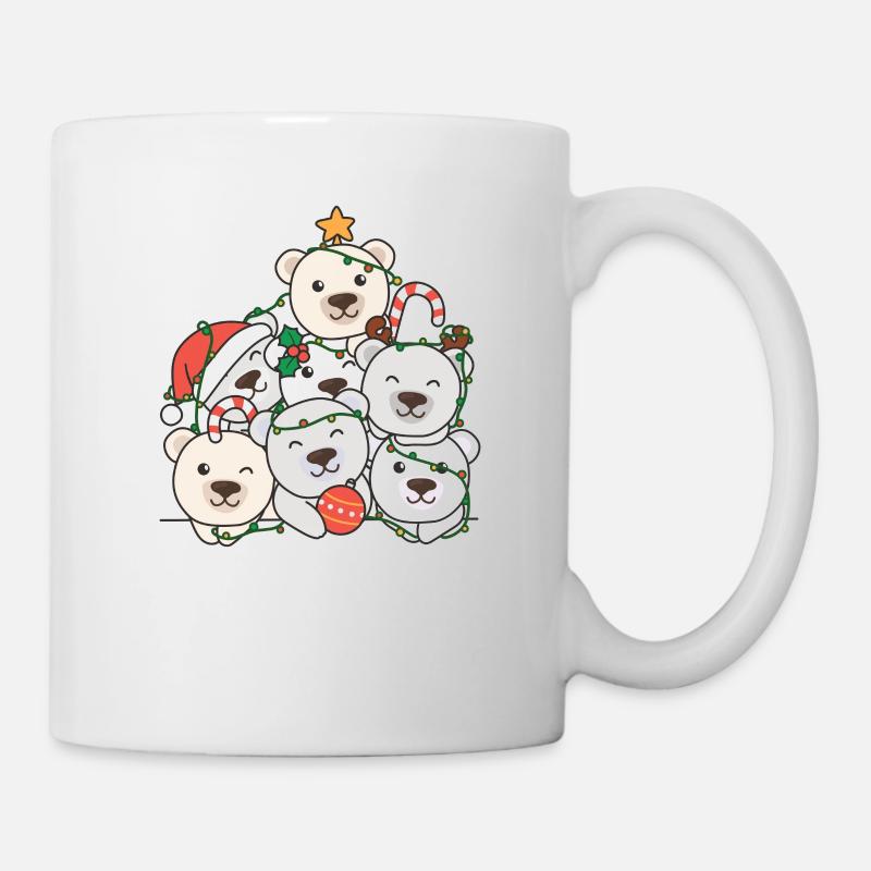 Polar Bear Christmas Tree Funny Animal Christmas - Mug - white