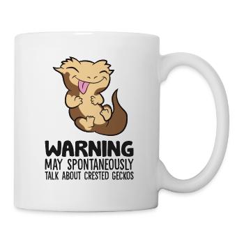 Warnung kann spontan über Haubengeckos sprechen - Tasse - Weiß - Rechts