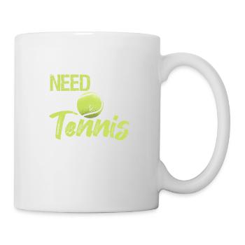 All I need is tennis and Jesus Cross - Mug - white - Right