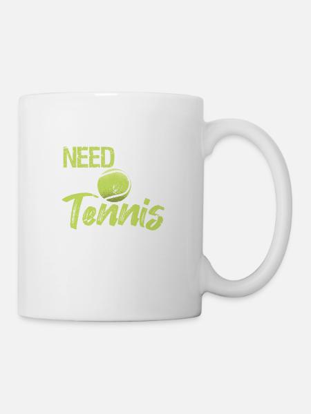 Alles was ich brauche ist Tennis und Jesus Kreuz - Tasse - Weiß