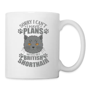 Je ne peux pas avoir de plans avec mon British Shorthair - Mug blanc - blanc - Droite