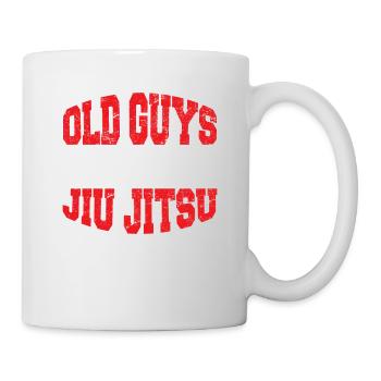 Brazilian Jiu Jitsu Old Guys Roll BJJ Training Jiu - Mug - white - Right