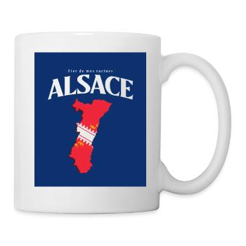 Fier de mes Racines Alsace Bleu - Mug blanc - blanc - Droite