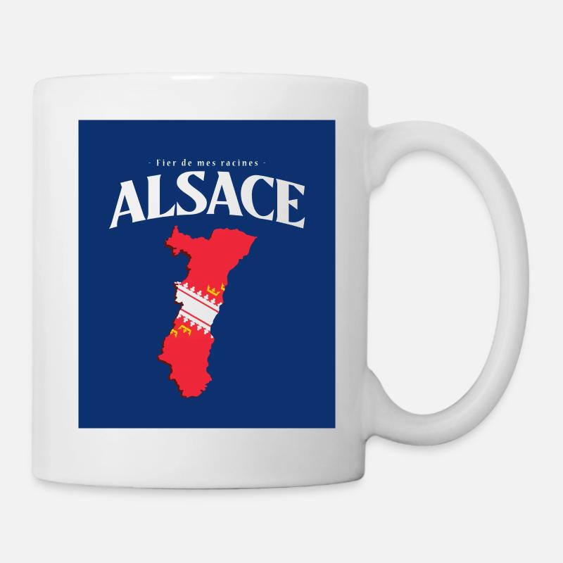 Fier de mes Racines Alsace Bleu - Mug blanc - blanc