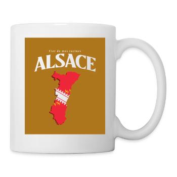 Fier de mes Racines Alsace Or - Mug blanc - blanc - Droite