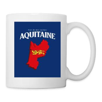 Fier de mes Racines Aquitaine Bleu - Mug blanc - blanc - Droite