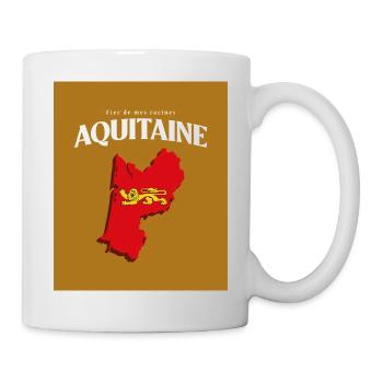 Fier de mes Racines Aquitaine Or - Mug blanc - blanc - Droite