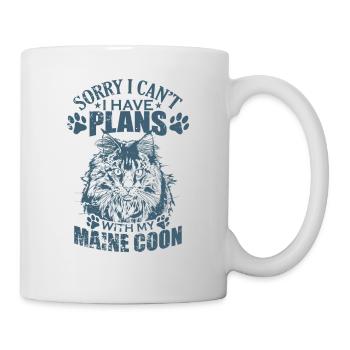 Désolé, je ne peux pas avoir de plans avec mon Maine Coon - Mug blanc - blanc - Droite