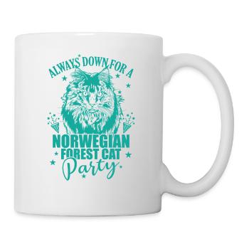 Always down for a Norwegian Forest Cat Party - Mug - white - Right
