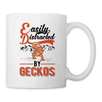 Facilement distrait par Geckos Leopard Gecko - Mug blanc - blanc - Droite
