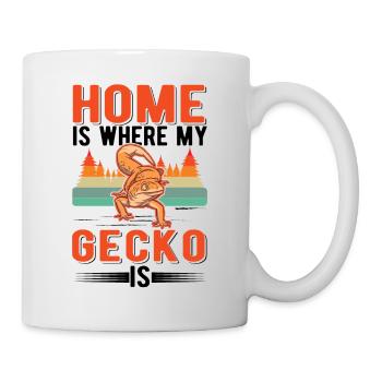 Zuhause ist wo mein Gecko ist - Tasse - Weiß - Rechts