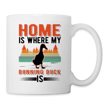 La maison est l’endroit où mon canard qui court est Laufente - Mug blanc - blanc - Droite