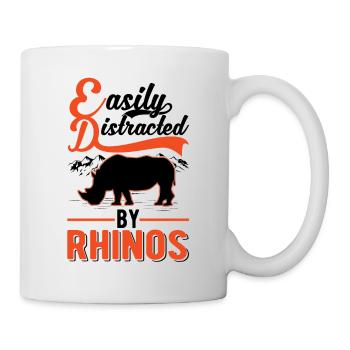 Easily distracted by Rhinos Rhino - Mug - white - Right