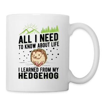 Igel Geschenk Stacheligel - Tasse - Weiß - Rechts