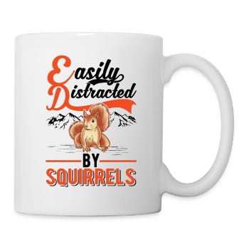 Facilement distrait par les écureuils Eichhörnchen - Mug blanc - blanc - Droite