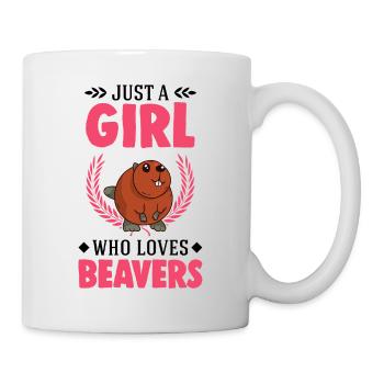 Biber Mädchen Biberdamm - Tasse - Weiß - Rechts