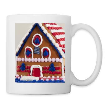American Christmas Gingerbread House with US - Mug - white - Right