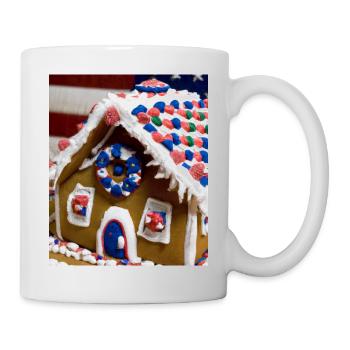 Amerikanisches Weihnachten Lebkuchenhaus Mit US - Tasse - Weiß - Rechts