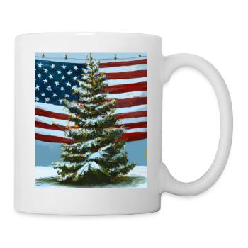 American Christmas Christmas Tree with US - Mug - white - Right