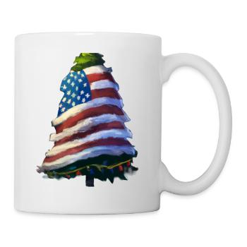 Arbre de Noël américain avec US - Mug blanc - blanc - Droite