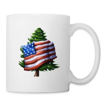 American Christmas Christmas Tree with US - Mug - white - Right