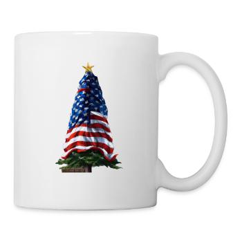 American Christmas Christmas Tree with US - Mug - white - Right