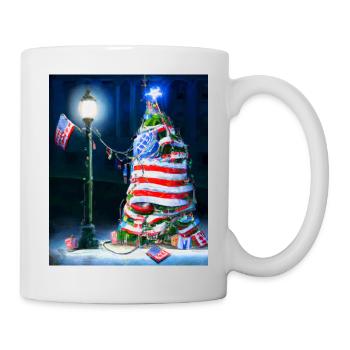 American Christmas Christmas Tree with US - Mug - white - Right