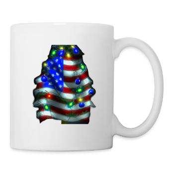 American Christmas Christmas Tree with US - Mug - white - Right