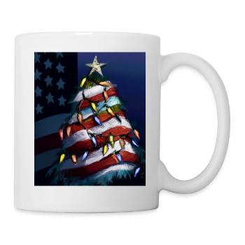 American Christmas Christmas Tree with US - Mug - white - Right