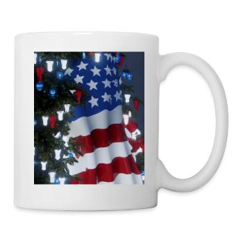 American Christmas Christmas Tree with US - Mug - white - Right